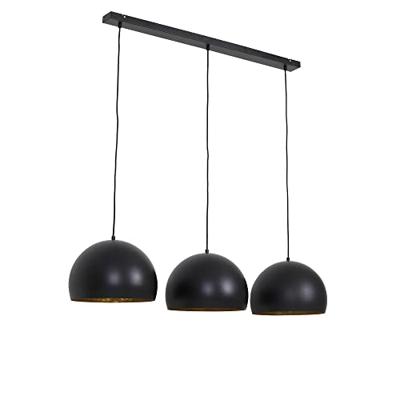 Light & Living Hanglamp 'Jaicey' 3-Lamps, mat zwart-goud Light & Living Hanglamp 'Jaicey' 3-Lamps, mat zwart-goud