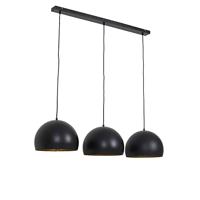 Light & Living Hanglamp 'Jaicey' 3-Lamps, mat zwart-goud - thumbnail