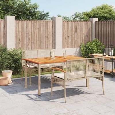 3-delige Tuinset met kussens poly rattan beige 3-delige Tuinset met kussens poly rattan beige