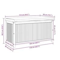 Opbergbox voor buiten 113x50x60,5 cm massief acaciahout - thumbnail