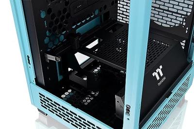 Thermaltake The Tower 200 Mini-tower PC-behuizing Turquoise 2 voorgeïnstalleerde ventilators, Zijvenster, Stoffilter