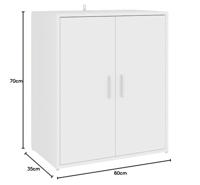 VidaXL Schoenenkast 60x35x70 cm bewerkt hout wit - thumbnail