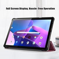 Lunso - Lenovo Tab M10 Gen 3 (3e generatie) - Tri-Fold Bookcase hoes - Bordeaux Rood - thumbnail