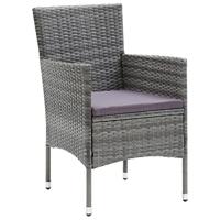 7-delige Tuinset met kussens poly rattan grijs - thumbnail