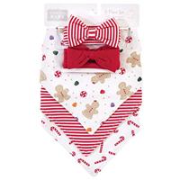 Hudson Baby Unisex Cotton Bib and Headband Set, Sugar Spice, One Size - thumbnail