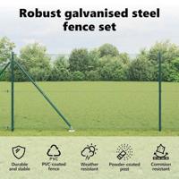 VidaXL Afrasteringspaal groen 10 x 1,4 m (16 x 16 mm gaas) - thumbnail