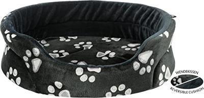TRIXIE HONDENMAND JIMMY OVAAL ZWART MET POOTPRINT 85X75 CM
