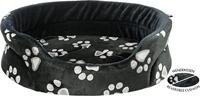 TRIXIE HONDENMAND JIMMY OVAAL ZWART MET POOTPRINT 110X95 CM - thumbnail