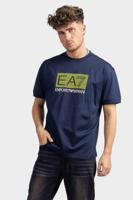 EA7 Emporio Armani Fluo Logo T-Shirt Heren Donkerblauw - Maat S - Kleur: DonkerblauwGeel | Soccerfanshop - thumbnail