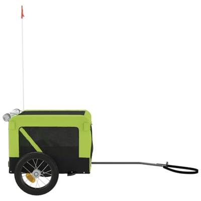 Hondenfietstrailer oxford stof en ijzer groen en zwart - thumbnail