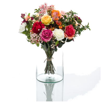 Emerald kunstboeket flame roses