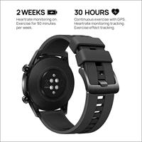 Watch GT 2 - Smartwatch - 46 mm - zwart roestvrij staal - smart watch met riem - fluoroelastomeer - matte black - thumbnail