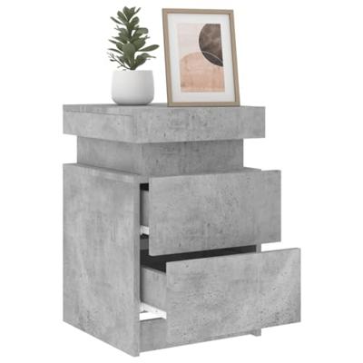 Nachtkastjes met LED-verlichting 2 st 35x39x55 cm betongrijs