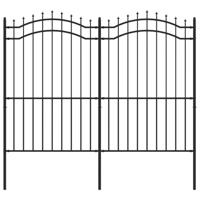 Tuinhek met spijlpunten 222 cm gepoedercoat staal zwart - thumbnail