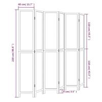 Kamerscherm met 6 panelen massief paulowniahout donkerbruin - thumbnail