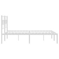 Bedframe met hoofdbord metaal wit 140x200 cm - thumbnail