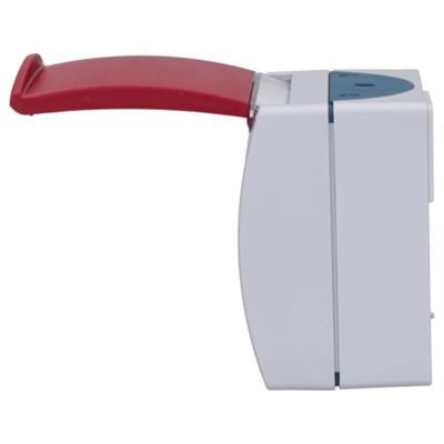 Busch-Jaeger Ocean wandcontactdoos met rood klapdeksel tekstveld, alpinwit