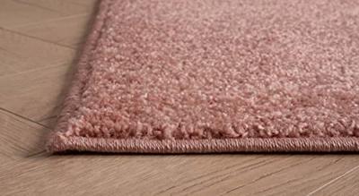 Tapeso Vierkant vloerkleed Fine - roze - 160x160 cm