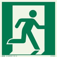 Bord Nooduitgang rechts FTLM - 150x150 mm zelfklevend. - thumbnail