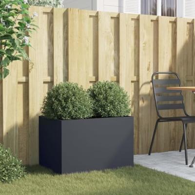 VidaXL Plantenbak 62x40x39 cm staal antracietkleurig VidaXL Plantenbak 62x40x39 cm staal antracietkleurig