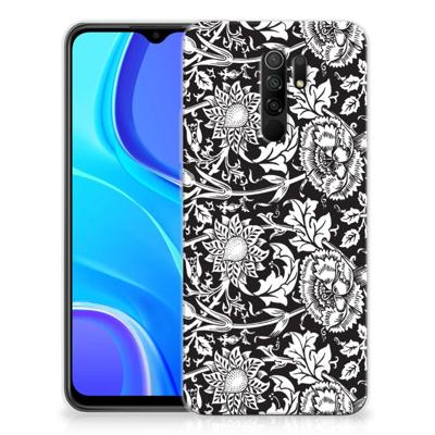 Xiaomi Redmi 9 TPU Case Black Flowers