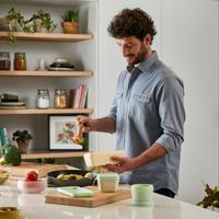 Vierkante Lunchtrommel met Deksel Milan Groen 330 ml 12 x 10 x 7 cm Plastic (1 Stuks) - thumbnail