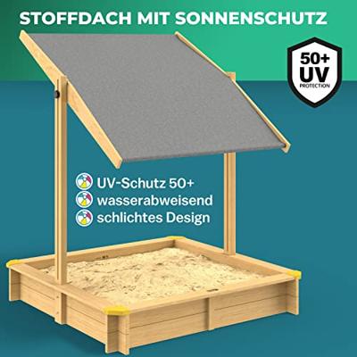 Zandbak met deksel 120x120cm in hoogte verstelbaar dak - thumbnail