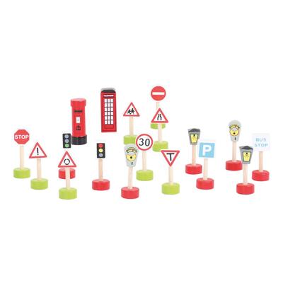 Bigjigs houten verkeersborden, 18st.