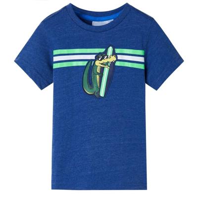 Kindershirt 116 gemleerd donkerblauw Kindershirt 116 gemleerd donkerblauw