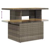 6-delige Loungeset met kussens poly rattan grijs - thumbnail