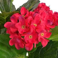 VidaXL Kunst hortensia plant met pot 60 cm rood - thumbnail