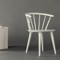 Nohr Eetkamerstoel 'Araseli' Rubberhout, kleur Lichtgrijs - thumbnail