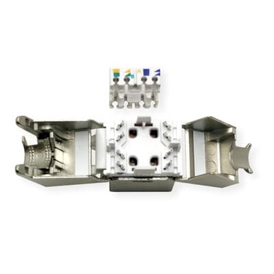 ROLINE Cat.6 (Class E)/Keystone, RJ-45, afgeschermd, zonder gereedschap, compact, zilverkleurig ROLINE Cat.6 (Class E)/Keystone, RJ-45, afgeschermd, zonder gereedschap, compact, zilverkleurig