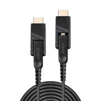 LINDY 38321 HDMI-kabel Aansluitkabel HDMI-micro-D-stekker, HDMI-micro-D-stekker 20.00 m Zwart 4K UHD - thumbnail