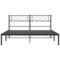 Bedframe met hoofdbord metaal zwart 120x200 cm - thumbnail