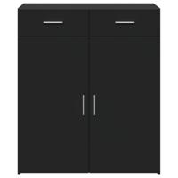 Dressoir 80x42,5x93 cm bewerkt hout zwart - thumbnail