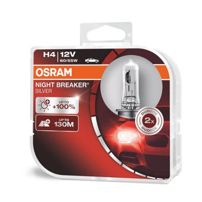 Osram Automotive 64193NBS Halogeenlamp Night Breaker Silver H4 60/55 W 12 V