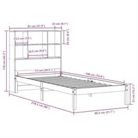 Bed met boekenkast zonder matras grenenhout wasbruin 75x190 cm - thumbnail