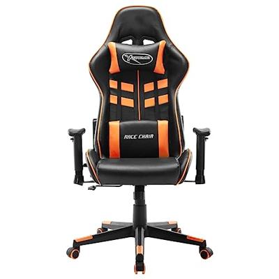 Gamestoel kunstleer zwart en oranje - thumbnail