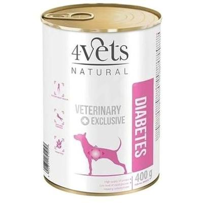 4VETS Natural Diabetes Dog - nat hondenvoer - 400 g