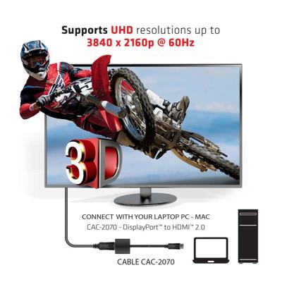 club3D CAC-2070 DisplayPort Adapter [1x DisplayPort stekker - 1x HDMI-bus] Zwart 0 mm