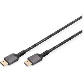 Digitus DB-340201-030-S DisplayPort-kabel DisplayPort Aansluitkabel DisplayPort-stekker 3 m Zwart Afgeschermd (drievoudig), Flexibel, Halogeenvrij, Rond