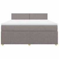 Boxspring met matras stof taupe 180x200 cm - thumbnail