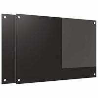 VidaXL Keuken achterwand 2 pcs zwart 90 x 60 cm gehard glas - thumbnail