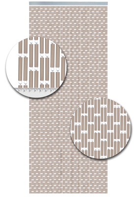 Vliegengordijn Hulzen Verspringen Zand - 100cm x 240cm Vliegengordijn Hulzen Verspringen Zand - 100cm x 240cm