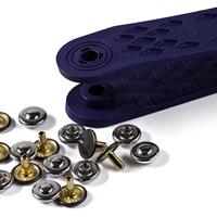 Siernieten messing 9mm zilver-oud ijzer - thumbnail