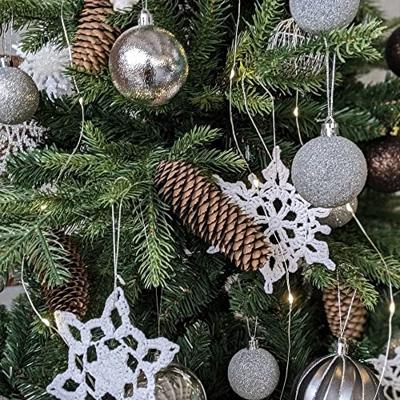 Decoris kerstballen set Plastic 30st Zilver 4-5-6cm - thumbnail