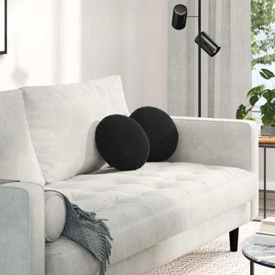 VidaXL Zitkussens 2 stuks zwart ø 40 x 13 cm fluweel