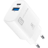 Cellularline USB-oplader 25 W USB-A, USB-C USB PD Wit Thuis Snellader, USB Power Delivery (USB-PD) - thumbnail