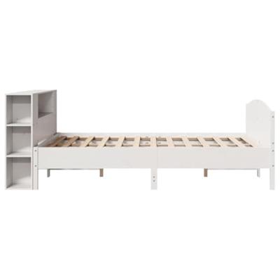 Bed met boekenkast zonder matras grenenhout wit 120x190 cm